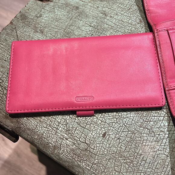 Coach Soho Pleated Ashley Leather Tri-Fold Envelope Wallet Derp pink - Picture 6 of 8